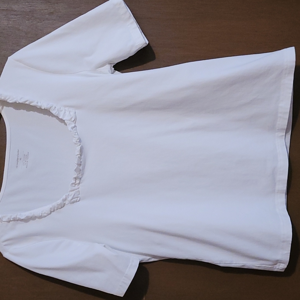 Christopher & banks white square neck top size XL
